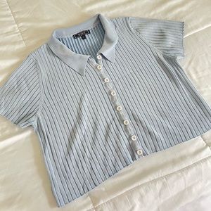 Baby blue collar shirt